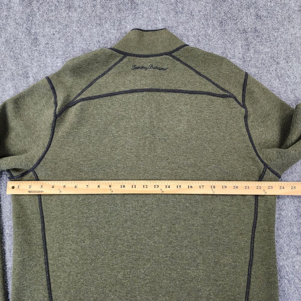 Tommy Bahama Sweater Mens XL Green Gray Flipsider 1/2 Zip Reversible Pullover - Picture 5 of 16
